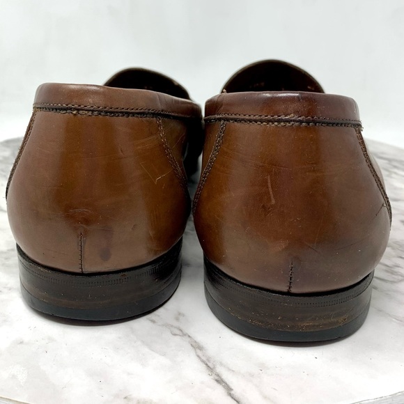 Bally Larin Brown Leather Whipstitched Toe Tassel Loafers 11 Mens Italy Classic main image 12